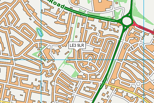 LE3 9LR map - OS VectorMap District (Ordnance Survey)