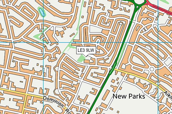 LE3 9LW map - OS VectorMap District (Ordnance Survey)