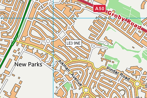 LE3 9NE map - OS VectorMap District (Ordnance Survey)