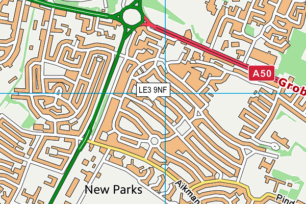 LE3 9NF map - OS VectorMap District (Ordnance Survey)
