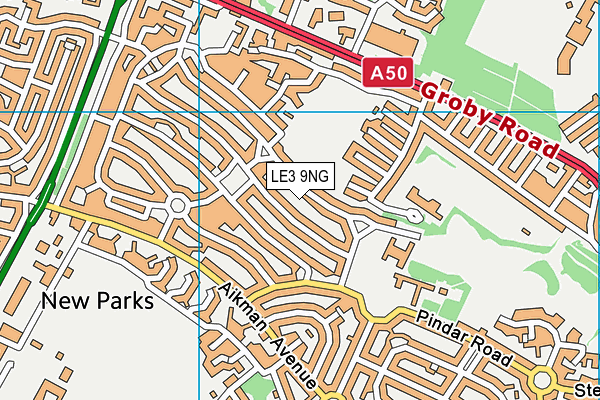 LE3 9NG map - OS VectorMap District (Ordnance Survey)