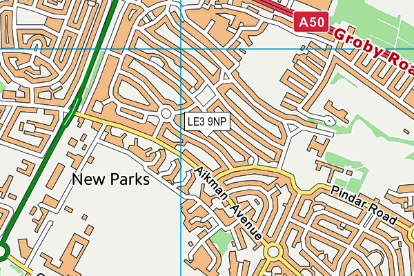 LE3 9NP map - OS VectorMap District (Ordnance Survey)