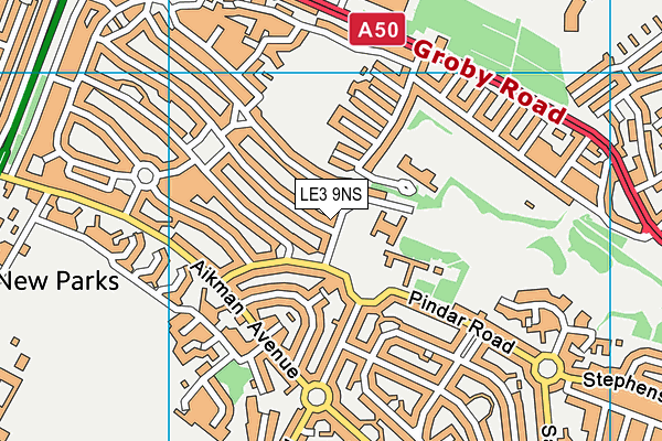 LE3 9NS map - OS VectorMap District (Ordnance Survey)
