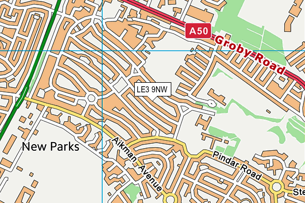 LE3 9NW map - OS VectorMap District (Ordnance Survey)