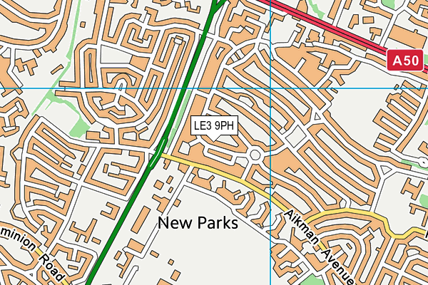 LE3 9PH map - OS VectorMap District (Ordnance Survey)