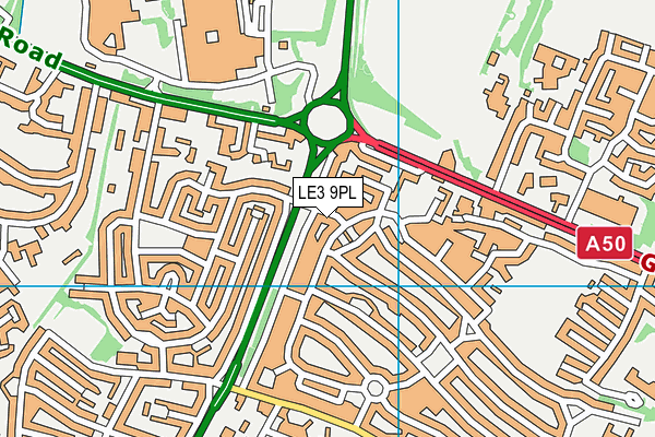 LE3 9PL map - OS VectorMap District (Ordnance Survey)