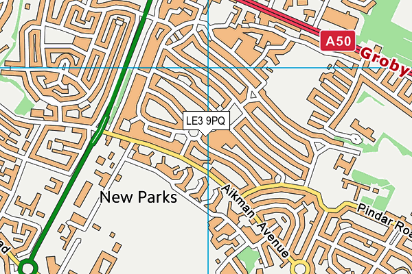 LE3 9PQ map - OS VectorMap District (Ordnance Survey)