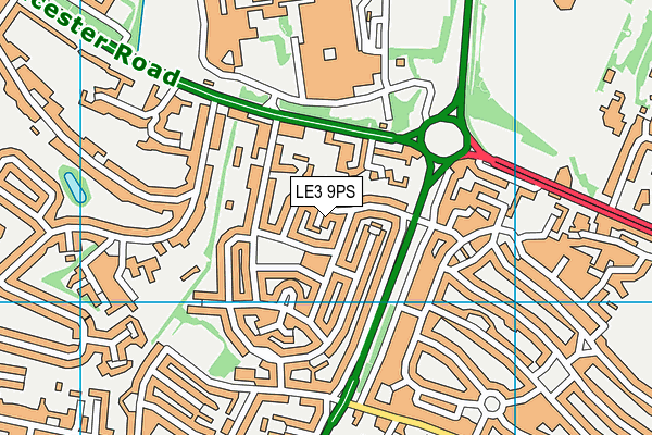 LE3 9PS map - OS VectorMap District (Ordnance Survey)