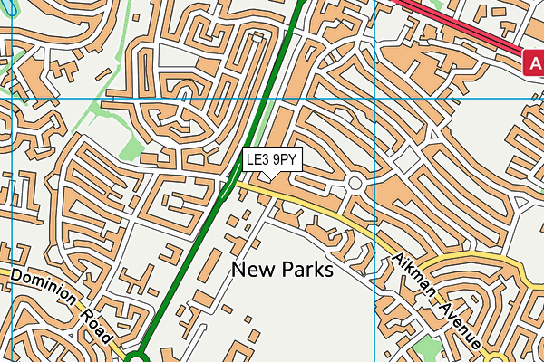 LE3 9PY map - OS VectorMap District (Ordnance Survey)