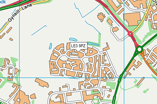 LE3 9PZ map - OS VectorMap District (Ordnance Survey)