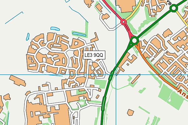 LE3 9QQ map - OS VectorMap District (Ordnance Survey)