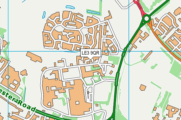 LE3 9QR map - OS VectorMap District (Ordnance Survey)