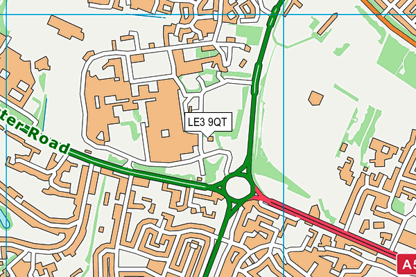 LE3 9QT map - OS VectorMap District (Ordnance Survey)