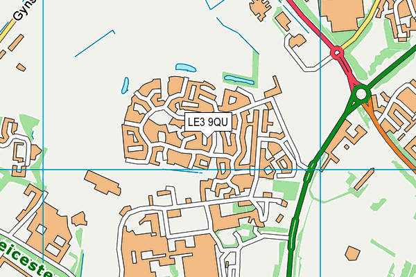 LE3 9QU map - OS VectorMap District (Ordnance Survey)