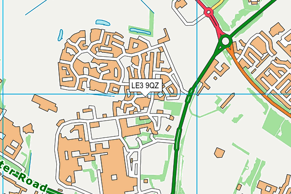 LE3 9QZ map - OS VectorMap District (Ordnance Survey)