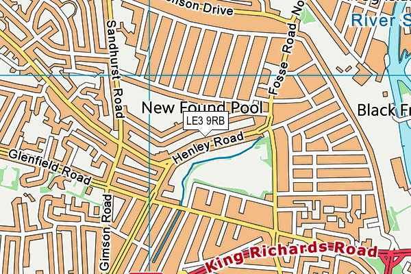 LE3 9RB map - OS VectorMap District (Ordnance Survey)