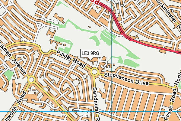 LE3 9RG map - OS VectorMap District (Ordnance Survey)