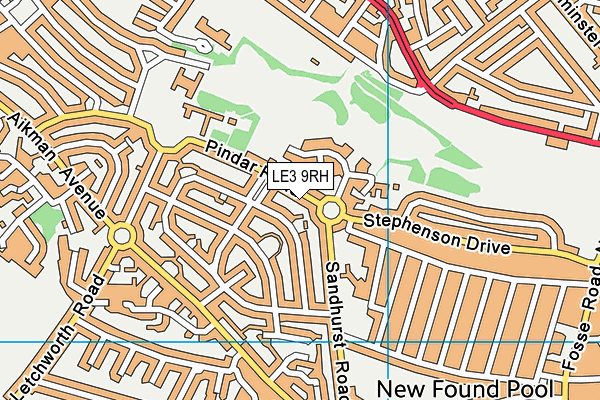 LE3 9RH map - OS VectorMap District (Ordnance Survey)