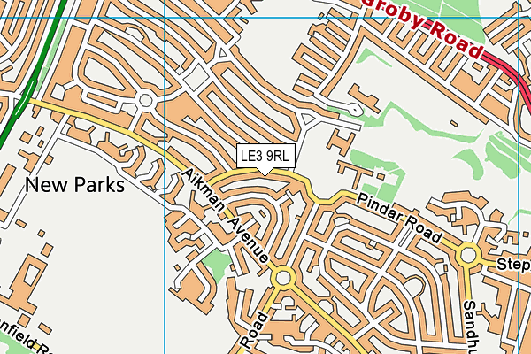 LE3 9RL map - OS VectorMap District (Ordnance Survey)