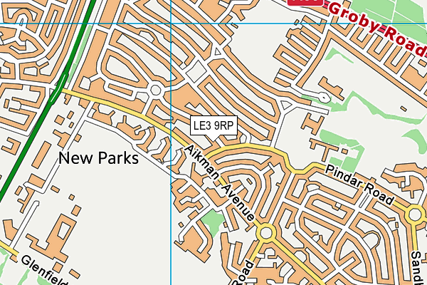 LE3 9RP map - OS VectorMap District (Ordnance Survey)