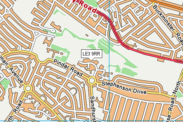 LE3 9RR map - OS VectorMap District (Ordnance Survey)