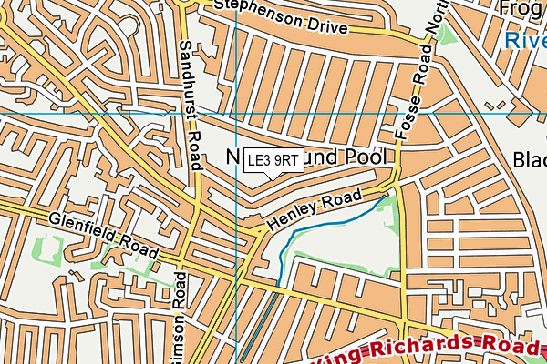 LE3 9RT map - OS VectorMap District (Ordnance Survey)