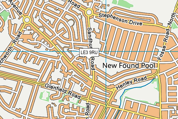 LE3 9RU map - OS VectorMap District (Ordnance Survey)