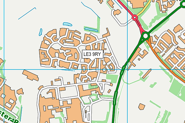 LE3 9RY map - OS VectorMap District (Ordnance Survey)