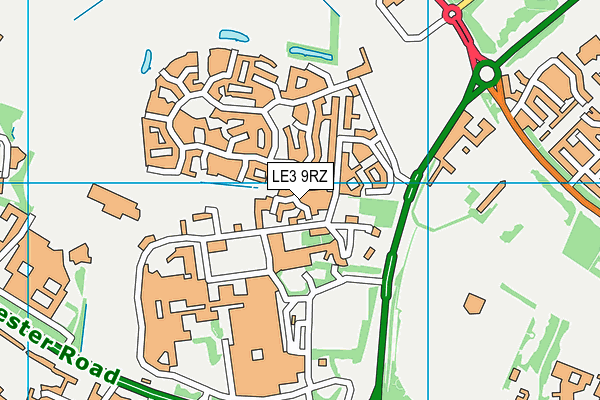 LE3 9RZ map - OS VectorMap District (Ordnance Survey)