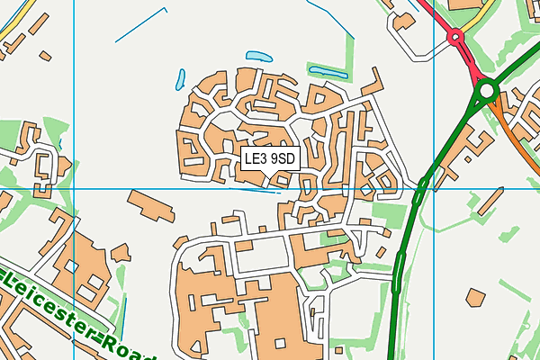 LE3 9SD map - OS VectorMap District (Ordnance Survey)