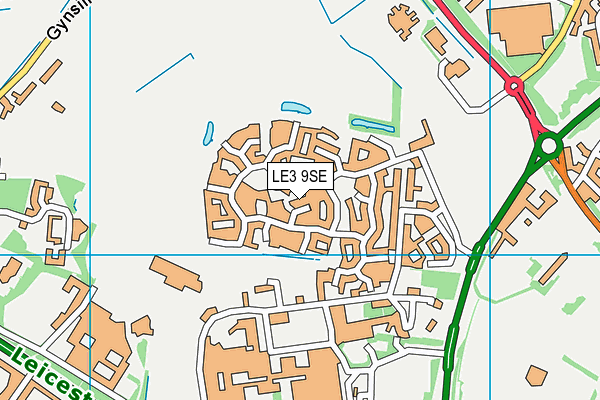 LE3 9SE map - OS VectorMap District (Ordnance Survey)