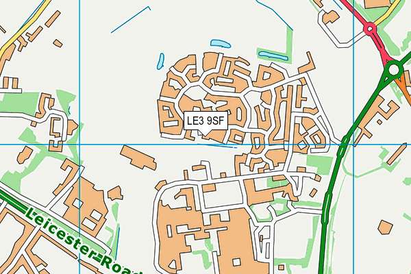 LE3 9SF map - OS VectorMap District (Ordnance Survey)