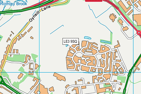 LE3 9SQ map - OS VectorMap District (Ordnance Survey)