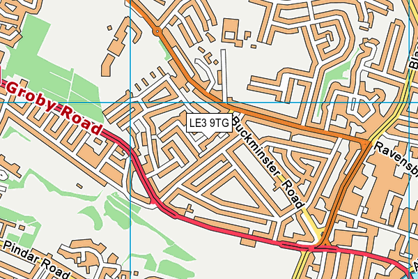 LE3 9TG map - OS VectorMap District (Ordnance Survey)