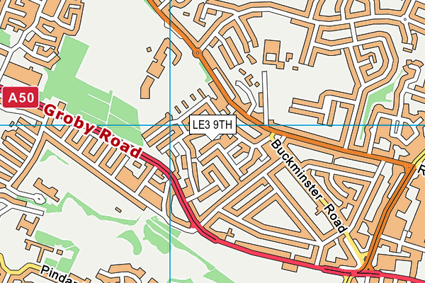 LE3 9TH map - OS VectorMap District (Ordnance Survey)