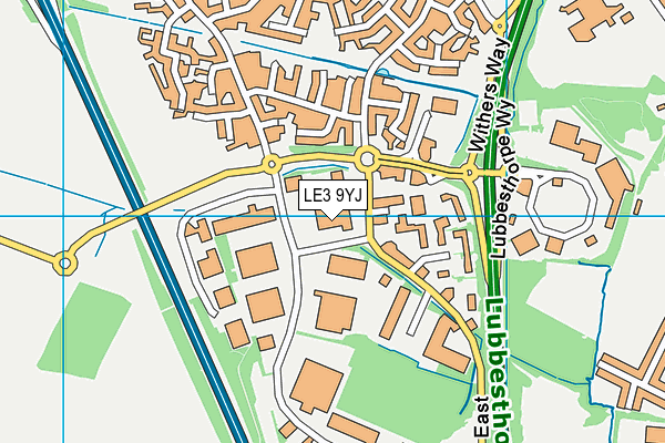 LE3 9YJ map - OS VectorMap District (Ordnance Survey)