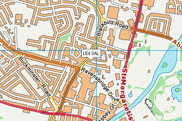LE4 0AL map - OS VectorMap District (Ordnance Survey)