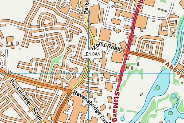 LE4 0AN map - OS VectorMap District (Ordnance Survey)