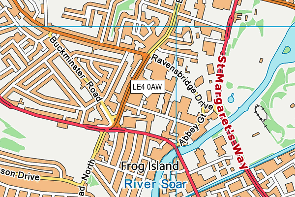 LE4 0AW map - OS VectorMap District (Ordnance Survey)