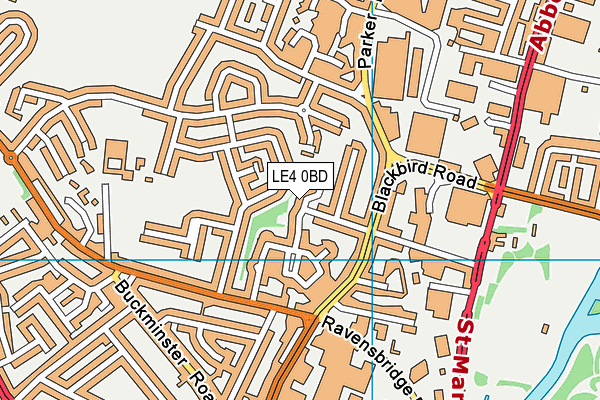 LE4 0BD map - OS VectorMap District (Ordnance Survey)
