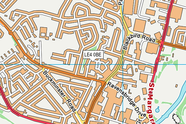 LE4 0BE map - OS VectorMap District (Ordnance Survey)