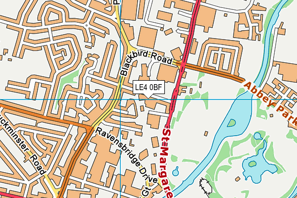 LE4 0BF map - OS VectorMap District (Ordnance Survey)