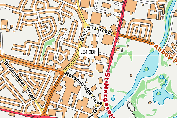 LE4 0BH map - OS VectorMap District (Ordnance Survey)