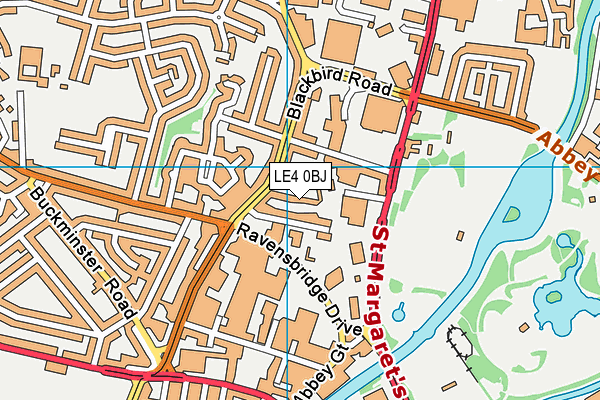 LE4 0BJ map - OS VectorMap District (Ordnance Survey)