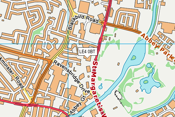 LE4 0BT map - OS VectorMap District (Ordnance Survey)