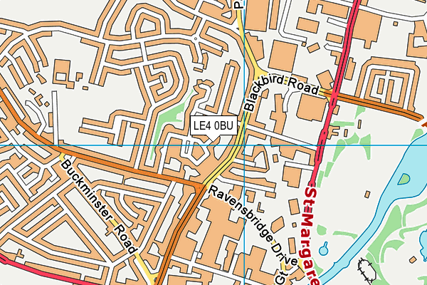 LE4 0BU map - OS VectorMap District (Ordnance Survey)