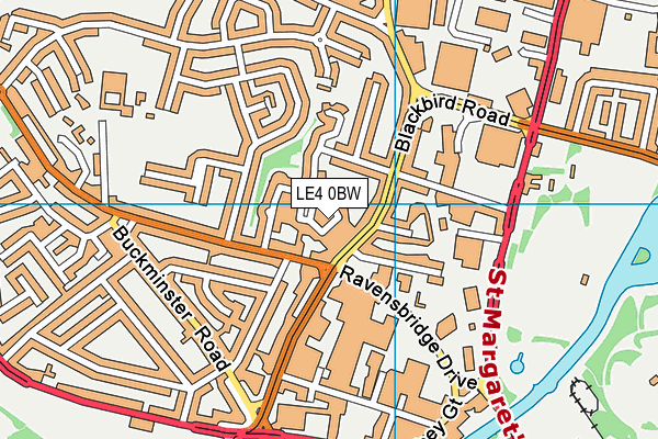 LE4 0BW map - OS VectorMap District (Ordnance Survey)