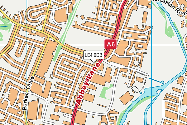 LE4 0DB map - OS VectorMap District (Ordnance Survey)