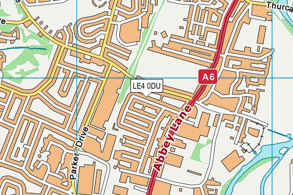 LE4 0DU map - OS VectorMap District (Ordnance Survey)