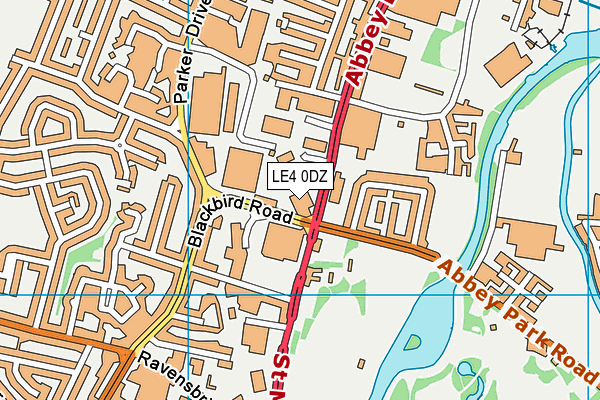 Nuffield Health (Leicester) map (LE4 0DZ) - OS VectorMap District (Ordnance Survey)